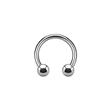 eeddoo Piercing Hufeisen Septum Silber Titan Stärke: 1,2 mm Durchmesser: 8 mm 3