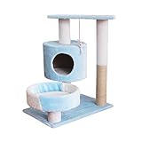 cat tree Katzenbaum for Indoor Katzen 27, 6 Zoll 3 Schichten Katze Eigentum Stabile Katze Kletterrahmen Komfortables Flanell Katze Haus mit Kratzer Pfosten Spaß Vergnügungspark