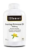 Nachtkerzenöl mit Vitamin E | 1000 mg x 200 Weichkapseln | Höchstqualität,10% GLA, kaltgepresst | Hormonelle Gleichgewicht der Frauen | Erhaltung Haut und Knochen | 100% Natürlich | von Z