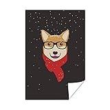 Poster - Childrens Illustration Hund im Winter - 80x120