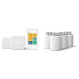 tado° Smartes Thermostat (Funk) Starter Kit V3+ - Intelligente Heizungssteuerung, kompatibel mit Alexa,Siri und Google Assistant + Smartes Heizkörper-Thermostat (Universelle Anbringung) - Quattro Pack