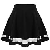 Wedtrend Damen Mädchen Basic Solid vielseitige Dehnbaren Mini Glocken Rock Informell Retro WTC10021-Black-XXL