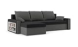 Sofini Ecksofa Drive mit Schlaffunktion! Best Ecksofa! Couch mit Bettkasten und Regalfächer! (Haiti 17+ Haiti 14)