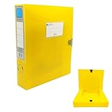 A4 Archiv-Aufbewahrungsboxen, Aktenboxen, Kunststoff, Archivbox, Bürobedarf, Kunststoff-Box, A4, Daten-Box, Ordner, Aufbewahrungsbox (gelb)