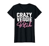 Damen Verrückte Veggi Frau Veganer Vegetarier Geschenk Vegan Fan T-S