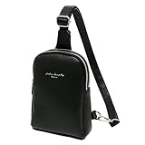 Aeeque Sling Rucksack Brusttasche für Frauen Kleine Crossbody Handy Geldbörse, 3 schwarz aufgerüstet, S