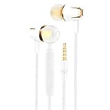 3,5 mm In-Ear-Kopfhörer aus schwerem Bass, modisches kabelgebundenes Headset, hochauflösender, reiner Klang, goldfarb