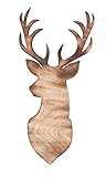 Dekohirsch geflammt Wanddeko 3D-Deko Hirsch natur Holz Dekoartikel 54 x 26,5 cm Pohmer Desig