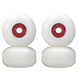 NONMON 4Pcs Skateboard Rollen,52mm Härtegrad 95A Ersatz Räder Set mit 608RS ABEC-9 Installiert Kugellager, Classic Wheels & Bearings für Skateboard Cruiser Doppel-Kick Board, Weiß