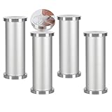 Möbelfüsse einstellbar Möbelfüße Metall Kein Stanzen Couchtischbeine aus Glas Tischbeine Aluminiumfarbe Aluminiumlegierung Paste Stützbeine Badezimmerschrank TV-Schrank Füße,4 Stück (20cm)