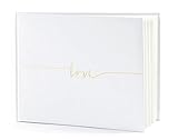 Gästebuch Hochzeit Hochzeitsgästebuch Fotoalbum Hochzeitsalbum Hochzeitsbuch weiß + Love Goldfarbene Schriftverzierung von Haus der Herzen ®
