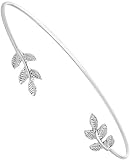 Blattarmband offenes Armband Einfaches verstellbares Armband Elegantes Armband,Silb