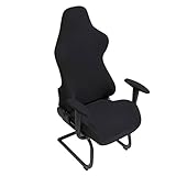 Btsky Gaming-Stuhlhussen, ergonomisch, dehnbar, für Büro- und Computerstuhl, auch für Liegesessel, Rennstil, Schwarz (Stühle nicht enthalten)
