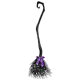 JOYIN 54.5'' Witch Broom with Ribbons for Kids Adult Halloween Women's Wicked Witches Broomstick, Costume Parties, Photo Booth Accessory, Halloween D