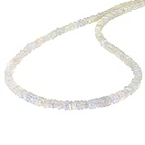 Gemshiner - Ethiopian Opal Chips Halskette mit 925 Sterling Silber Kette für Frauen und Mädchen Lenth 50 CM
