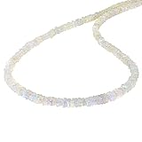 Gemshiner - Ethiopian Opal Chips Halskette mit 925 Sterling Silber Kette für Frauen und Mädchen Lenth 50 CM