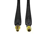 Fensterkabel, Fensterdurchführung, Flachkabel für LTE Antenne - 40cm, 50 Ohm, 0-6 GHz (LTE800, LTE1800, LTE2600), SMA Stecker auf SMA B