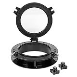 Baoblaze 10,5 Zoll 265 Mm Bootskreis Rundes Bullaugenfenster mit Schwarzer ABS Kunststoffverkleidung