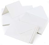 Mocraft 60 Weiß Kraftpapier Karten Set mit umschläge Falt-Karten DIN A6 Klappkarten für geschenk Grußkarten Einladung