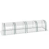 Outsunny Gewächshaus, Treibhaus mit Tür, Frühbeet, Pflanzenhaus, Pflanzenaufzucht, Stahl PVC, 400 x 100 x 80