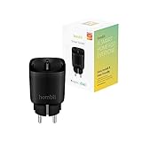 Hombli Smart-Steckdose (220-250 Volt, WLAN-Fernsteuerung, Zeitschaltuhr, Stromverbrauchanzeige, kompatibel mit Amazon Alexa, Google Home & Siri, Fernsteuerung über kostenlose Hombli App) - Schwarz…