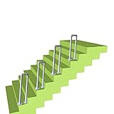 RTYUI Treppengeländer Handlauf Handlauf für Treppe Weißes U-förmiges Eisenrohr, Professioneller 1-stufiger oder 2-stufiger Innen-Außen-Loft-Korridor Ältere Kinder Rutschfestes Stützgeländer, Trepp