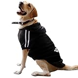 Eastlion Hunde Warm Hoodies Mantel Kleidung Pullover Haustier Welpen T-Shirt Schwarz 8XL