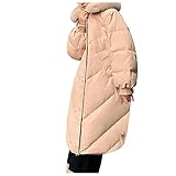 Sonojie Damen Winterjacke Lange Daunenjacke Steppjacke Wintermantel Parka Jacke Outwear Frauen Winter Daunenmantel mit Pelzkragen Baumwolljacke mit Großem Pelzkragen Mantel Größ