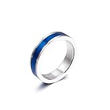 maozuzyy Herren Ringe Mode Edelstahl Blau Herrenring Persönlichkeit Trendiger Herren- Und Damenring Schmuck-Blau_7