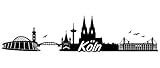 Samunshi® Köln Skyline Wandtattoo Sticker Aufkleber Wandaufkleber City Gedruckt Köln 120x29cm schw