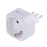 ITALY ITALIAN IT Adapter Plug Reisen Stecker Typ L zu EU Europe European Typ C E F Steckdose für Spain ES France FR Italy Italian IT Germany DE Portugal Denmark Dänemark Griechenland Universal 3