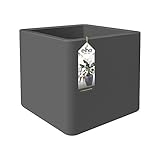 Elho Pure Soft Brick Wheels 40 - Übertopf - Anthrazit - Drinnen & Draußen - L 39 x W 39 x H 39