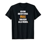 Herren Max TShirt Lustig Spruch Geburtstag Vorname Name T-S