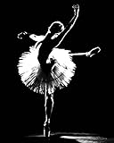 Malen nach Zahlen für Erwachsene Anfänger Kits – Ballerina DIY Ölgemälde Kinder Kit auf Leinwand, Acryl Aquarell Kunst Handwerk mit Pinsel, ohne Rahmen, 40,6 x 50,8