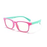 Suertree Anti Blaulicht Brille Kinder Blaulichtfilter Gläser für Computer,TV,Online-Unterricht Brillengestell pink