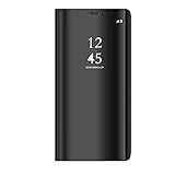 Zater Compatible with Hülle Samsung Galaxy S8 Hülle, S8 Plus Spiegel Schutzhülle Flip Handy Case mit Standfunktion Card Handyhülle für Apple Galaxy Note 8 (Schwarz, Note 8)