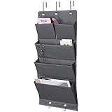 DALIZHAI777 stehsammler File Rack-Haushaltshalle-Wandhalterungs-Lager-Büro-Büro-Lieferteile Ordner Dokumentenhalter 5 Taschen mit Metallhak