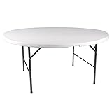 Nexos Partytisch rund 160 x 75 cm klappbar weiß Gartentisch bis 8 Personen 20 kg pflegeleicht robust Klapp