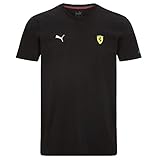 Ferrari - Offizielle Formel 1 Merchandise 2021 Kollektion - Herren - Small Shield Tee - Kurze Ärmel - Schwarz - XXL