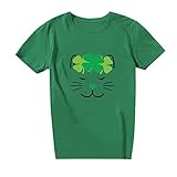 LLPP Damen Happy St Patricks Day Casual T-Shirts Junge Mädchen Kurzarm Rundhals Irland Klee Gedruckt T Shirts Bluse Geschenk für Paare, armee-grün, XXXXL