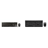 Cherry DW 9000 Slim, Rechargeable Wireless Desktop, Tastatur und Maus, USB, Funk, Bluetooth, Verschlüsselt, Schwarz & Tas DW 3000 Wireless Desktop Black Tastatur+M