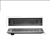 Rechteck 304 Edelstahl Schwarz Backfarbe Badezimmer Kanalisation Duschraum Bodenabläufe Länge 20-50cm-50X10CM S