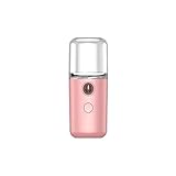 errcom Tragbar Mini Gesichtsdampfer, USB-Aufladung Nano Spray Mist Gesichtsdampfer Luftbefeuchter Feuchtigkeitsspendendes Wasser Tragbar Für Die Hautpflege (Pink, 3.6x10cm)