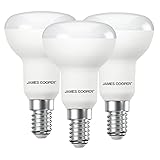 JAMES COOPER LED-Reflektorlampe, E14, 6 W, R50, kleines Edison-Gewinde, entspricht 40 W, entspricht 470 Lumen, 2700 K, mattiert, 120 ° Abstrahlwinkel, SES, energiesparend, 3 Stück