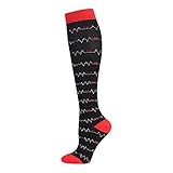 SSLLM Damen Kniestrümpfe Mode Drucken Sportsocken Kuschelsocken Herbst und Winter Warm Socken Wandersocken Atmungsaktiv Sportlich Tennissocken für Teenager M