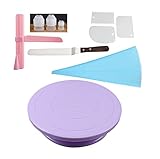 Tortenplatte Drehbar 10 teile / satz Lebensmittelqualität Kuchen Drehteller Drehung Kuchenständer Kunststoff Teigmesser Fondant Pizza Turntabellen Kuchen Dekorieren Werkzeuge Kuchen dekorieren Verb