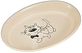 Nobby Katzen Keramik Schale oval creme / beige 17 X 11 X 2,5