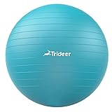 Trideer Dicker Gymnastikball inkl Ballpumpe, Robuster 700kg Maximalbelastbarkeit Sitzball Pilates Ball Yoga Ball als Fitness Kleingeräte und Balance Stuhl im Gym-Home-Büro Türkis XL