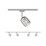 Paulmann 96899 URail Schienensystem Set Blossom max. 4x10 Watt Lichtschiene Chrom matt Rauchglas Deckenlampe Metall, Kunststoff Deckenschiene G9