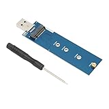PUSOKEI M.2 auf USB Adapter, M.2 Key B/B+M SATA auf USB3.0 Leserkarte, USB3.0 M.2 2230/2242/2260/2280 SSD Festplattengehäuse für Windows 2000/XP/2003/Vista /7/8/10,für Linux und für OS X